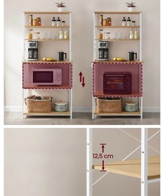 Kuchynská polica KKS019W09 biela / hnedá