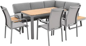 Jedálenská súprava EXPERT PLUS AVERSA TEAK sivá, 3+2+1