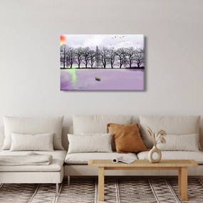 Obraz - Pramice na jazere (90x60 cm)