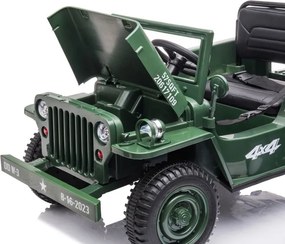 LEAN CARS Elektrické autíčko na akumulátor JH-103 armádne zelené 4x4
