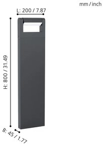 Eglo 98708 - LED Vonkajšia lampa BRIANZA LED/4,8W/230V IP44