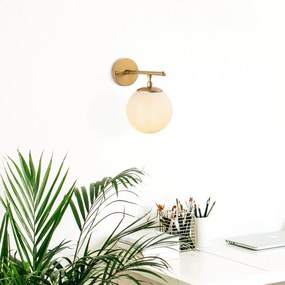 Nástenná lampa Roe zlatá/biela