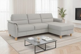 XXXLutz ROHOVÁ SEDAČKA, textil, koža, svetlosivá Sit & More - Sedačky - 00014403323M