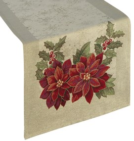 VIANOČNÝ GOBELÍNOVÝ BEHÚŇ NA STÔL MERRY 45X140 CM VZOROVANÝ
