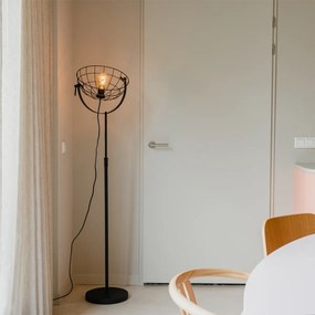 Priemyselná stojaca lampa čierna 35 cm nastaviteľná - Hanze