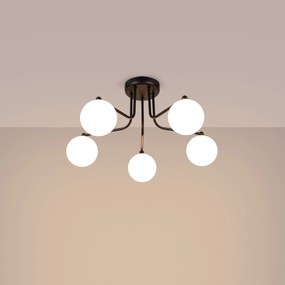 Stropné svietidlo Astral, 5x biele sklenené tienidlo, b