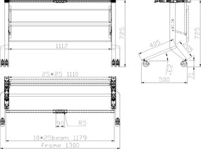 Mobilný stôl PRIMO MOVE, 140x60 cm, čierna podnož, breza