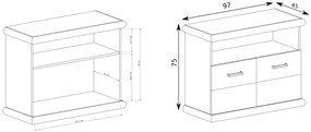 TV stolík/skrinka Kenny 12 (craft biely + craft zlatý). Vlastná spoľahlivá doprava až k Vám domov. 1057837