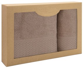 BAVLNENÉ UTERÁKY SOLANO SADA 1 KS 50X90 CM, 1 KS 70X140 CM BÉŽOVÁ