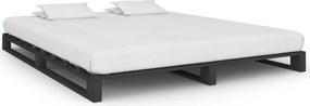 Paletový posteľný rám sivý 160x200 cm masívne borovicové drevo