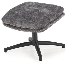 Křeslo s podnožkou Dario popelavě šedé