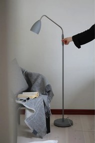 Sivá LED stmievateľná stojacia lampa s kovovým tienidlom (výška 140 cm) Patro – Markslöjd