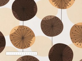 Biante Bavlnený behúň na stôl Sandra SA-488 Hnedo-béžové designové púpavy 45x140 cm