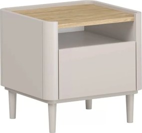 Nočný stolík Elivo 50 cm na nožičkách - kašmírová / dub olejovaný