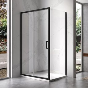 BPS-koupelny Obdĺžnikový sprchovací kút HYD-OK104B 110x90 čierna/transparent + vanička HYD-OSV-ST04B biela