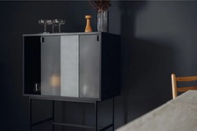 Čierna vitrína s posuvnými dverami 70x109x40 cm Lekko – noo.ma