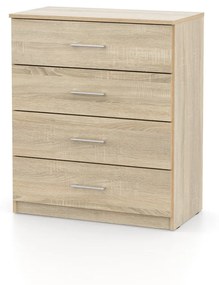 DREVONA Zásuvková komoda dub sonoma BASIC KOM 4ZAS