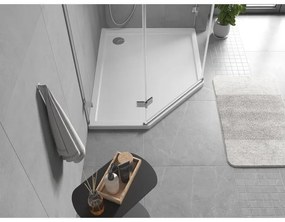 Mexen Flow Slim, pravostranná päťuholníková sprchová vanička 90 x 80 cm, biela lesklá, 46P108090R