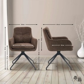 Jedálenská stolička Pickett - látka - hnedá