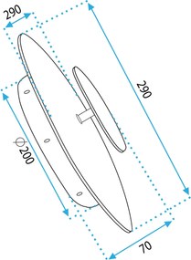 Toolight Toolight, LED nástenné svietidlo, 13W, APP1270, čierna-zlatá, OSW-06583