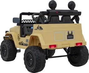 Ramiz Toyota FJ Cruiser pre deti béžová + diaľkové ovládanie + pohon 4x4 + LED audio + EVA + pomalý štart