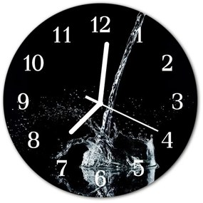 Nástenné sklenené hodiny Voda fi 30 cm