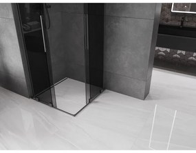 Mexen Velar L Duo, sprchový kút s posuvnými dverami 90 x 90 cm, 8mm šedé sklo, brúsený grafit, 871-090-090-02-43-95