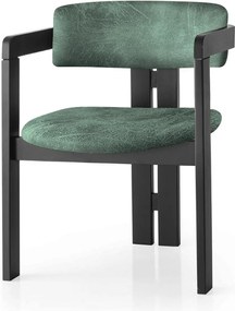 Jedálenská stolička CO z masívu zelená/čierna
