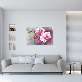 Obraz - Orchidey, aquarel (90x60 cm)