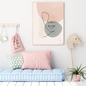 Plagát - Abstrakcia ženskej tváre (A4)