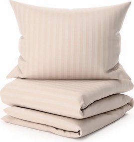 Hotelové obliečky z mikrovlákna JASMINE šampanské - prúžok 2 cm, hotelové vrecko Rozmer obliečky: 70 x 90 cm | 140 x 200 cm