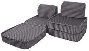 MeowBaby® Churros detská pohovka Basic, Jurassic Grey