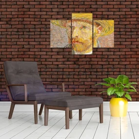 Obraz - Vincent van Gogh, Self-Portrait with a Straw Hat (The Potato Peeler), reprodukcia (90x60 cm)
