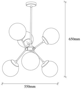 Luster na tyči GONDOL 6xE27/40W/230V