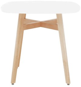 Jedálenský stôl, biela/prírodná, 80x80 cm, DEJAN 3 NEW
