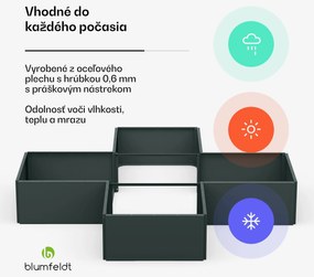 Blumfeldt Versagrow vyvýšený záhon s 12 modulmi, individuálny tvar, hrúbka 1 mm, nehrdzavejúca oceľ
