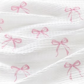 Goldea krepové posteľné obliečky - ružové mašličky 140 x 200 a 70 x 90 cm