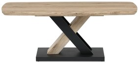 Autronic - Stůl konferenční 120x60, MDF deska, 3D dekor dub san remo, kovové nohy, černý lak. - CT-W1570 SRE AKCE