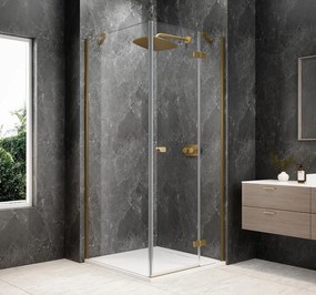 Polysan Polysan, GLOBE GOLD MATT štvorcová sprchová zástena 800x800mm, číre sklo, pravé, GB1080-3215RG