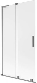 Mexen Velar L, 2-krídlová posuvná vaňová zástena 100 x 150 cm, 8mm sklo námraza, grafitová, 896-100-003-31-95