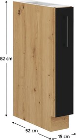 Dolná kuchynská skrinka Meriel 15 D CARGO (čierna + dub artisan). Vlastná spoľahlivá doprava až k Vám domov. 1034001