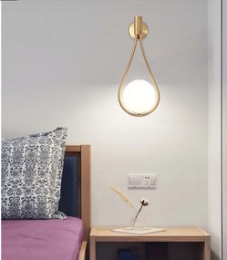 Toolight - sklenená nástenná lampa G9 APP603-1W, zlatá, OSW-08996