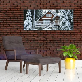 Obraz - Drevená chata (120x50 cm)