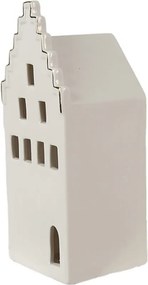 Béžová dekorácia porcelánový domček s Led svetielkami Christmas House M - 7*6*16 cm
