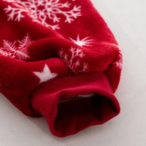 Baránková mikinová deka s rukávmi a kapucňou SNOWFALL, červená