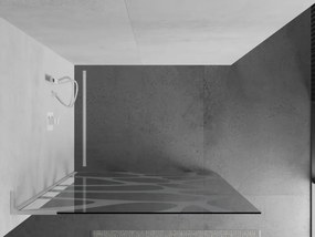 Mexen Kioto L, sprchová zástena Walk-In 80 x 200 cm, 8mm číre sklo biely vzor, biely profil, 800-080-103-20-97