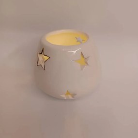 DECOLED Svietnik, 9,4 x 9,4 x 7,7 cm, biely