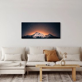Obraz nočnej oblohy s horou (120x50 cm)