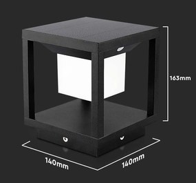 LED Solution Čierne LED záhradné solárne svietidlo s pohybovým čidlom 163mm 2W IP65 6805