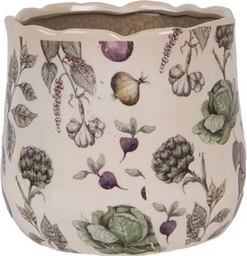 Keramický obal na kvetináč zelenina The Kitchen Garden M - Ø 18*16 cm